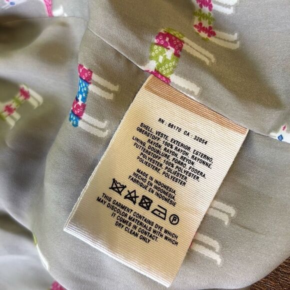 Anthropologie x Cartonnier blue llama lined blazer jacket XS summer weight - Picture 7 of 9